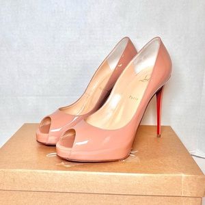 NEW CHRISTIAN LOUBOUTIN Patent Very Prive 120mm Heel Nude Pumps Size US 10
